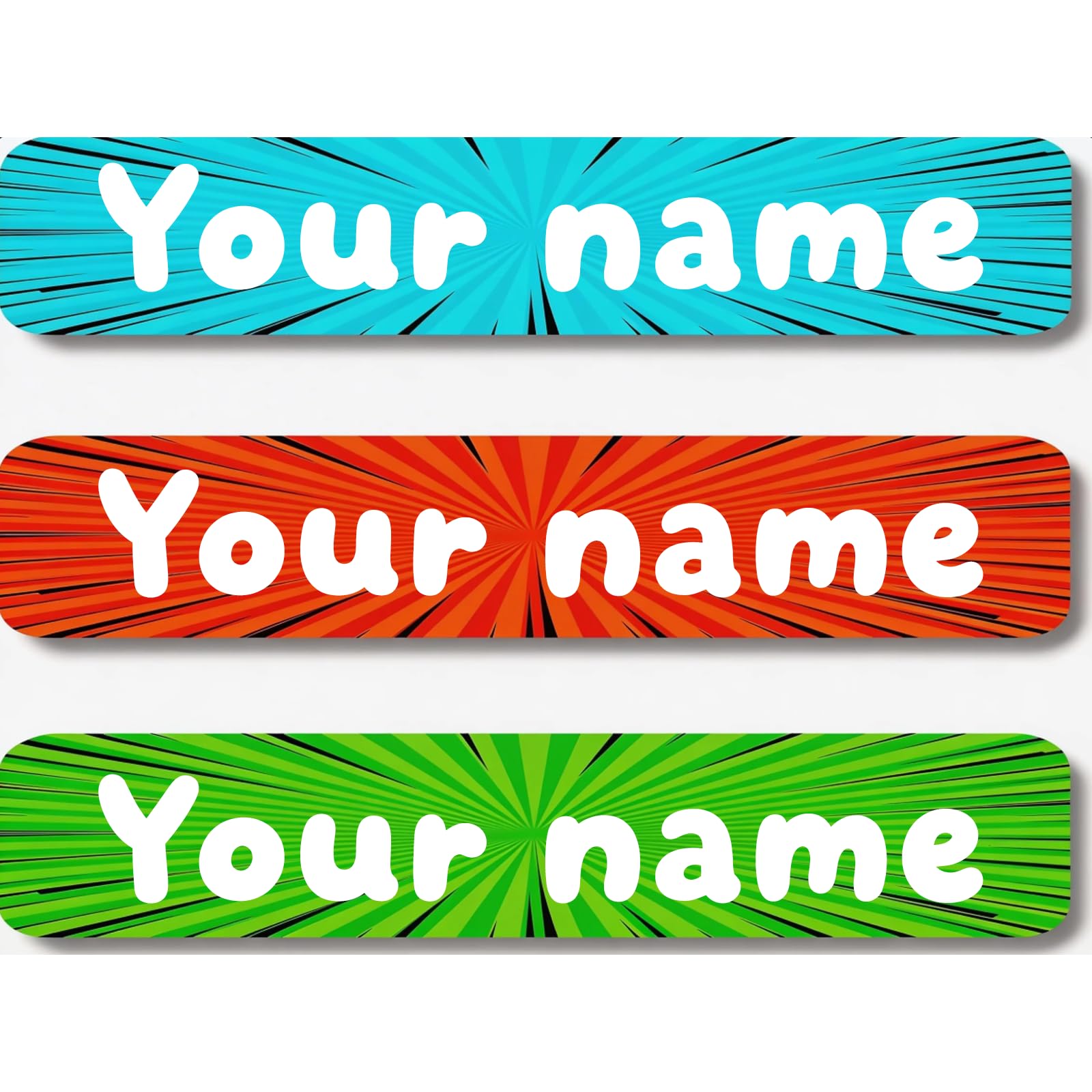 Personalized Waterproof Name Stickers for Kids, Washable Clothing Labels, Durable Name Tags for School, Kindergarten, Lunch Boxes, Books, Toys – Ideal Back to School（Radial）