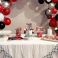 Vista 9 de Decoración para pastel de carreras rápidas, acrílico negro con temática de coche de carreras para fiesta de segundo cumpleaños/aniversario