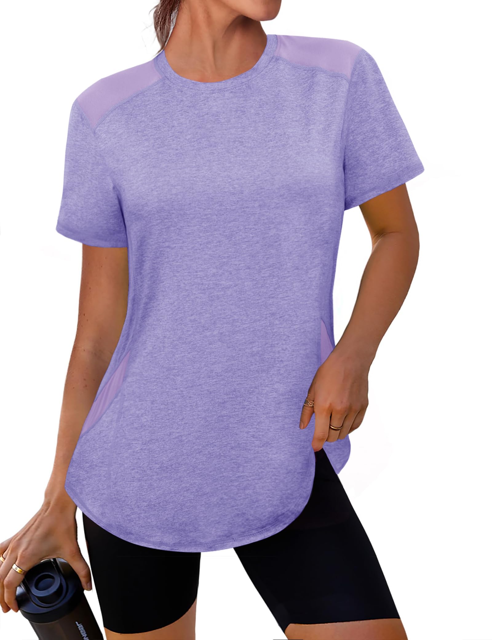 Gyabnw UV Sport Tshirt Damen Sportshirt Funktionsshirt Kurzarm Laufshirt Fitness Top Yoga Schutzkleidung