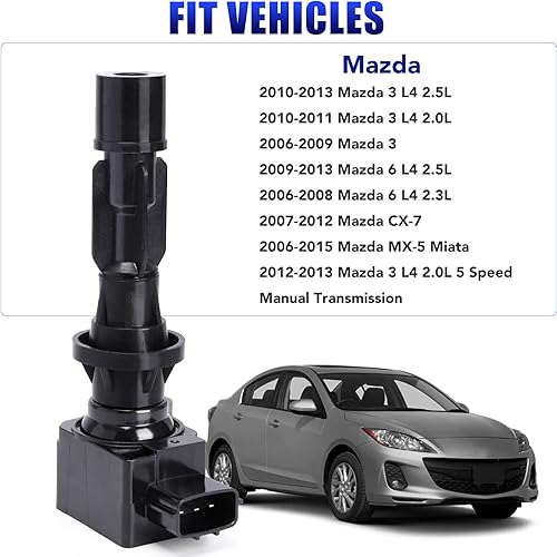 Miniatura 3 de Juego de 4 bobinas de encendido para Mazda 3 CX-7 CX7 Mazda 6 MX-5 2006 2007 2008 2009 2010 2011 2012 2013 paquetes de bobinas 2.0 2.5 L4 reemplazan