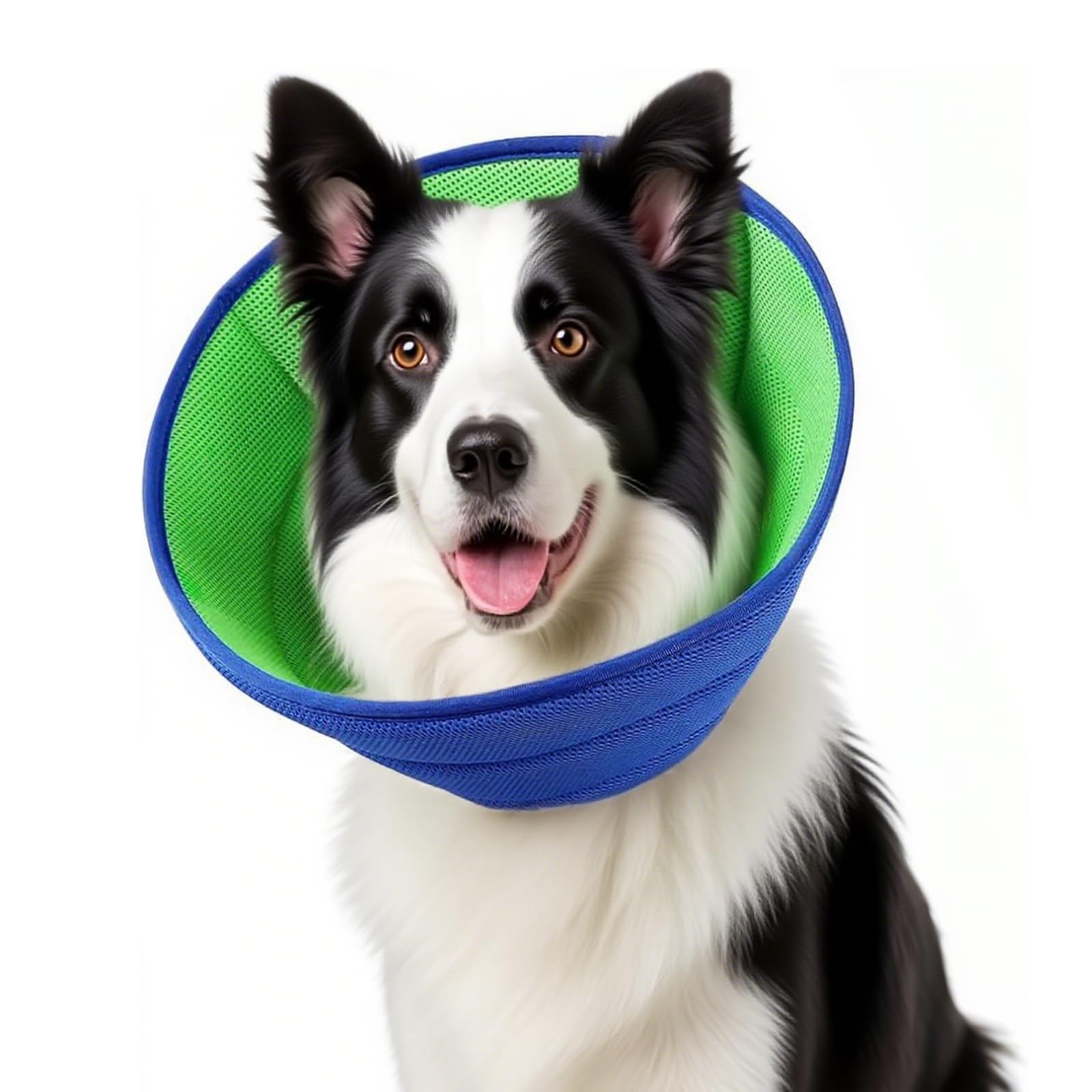 Soft Dog Cone Collar for Dogs After Surgery Adjustable Breathable Recovery Collar Pet Protective Neck Cone for Medium Puppy Stop Licking Wounds (Blue-Green