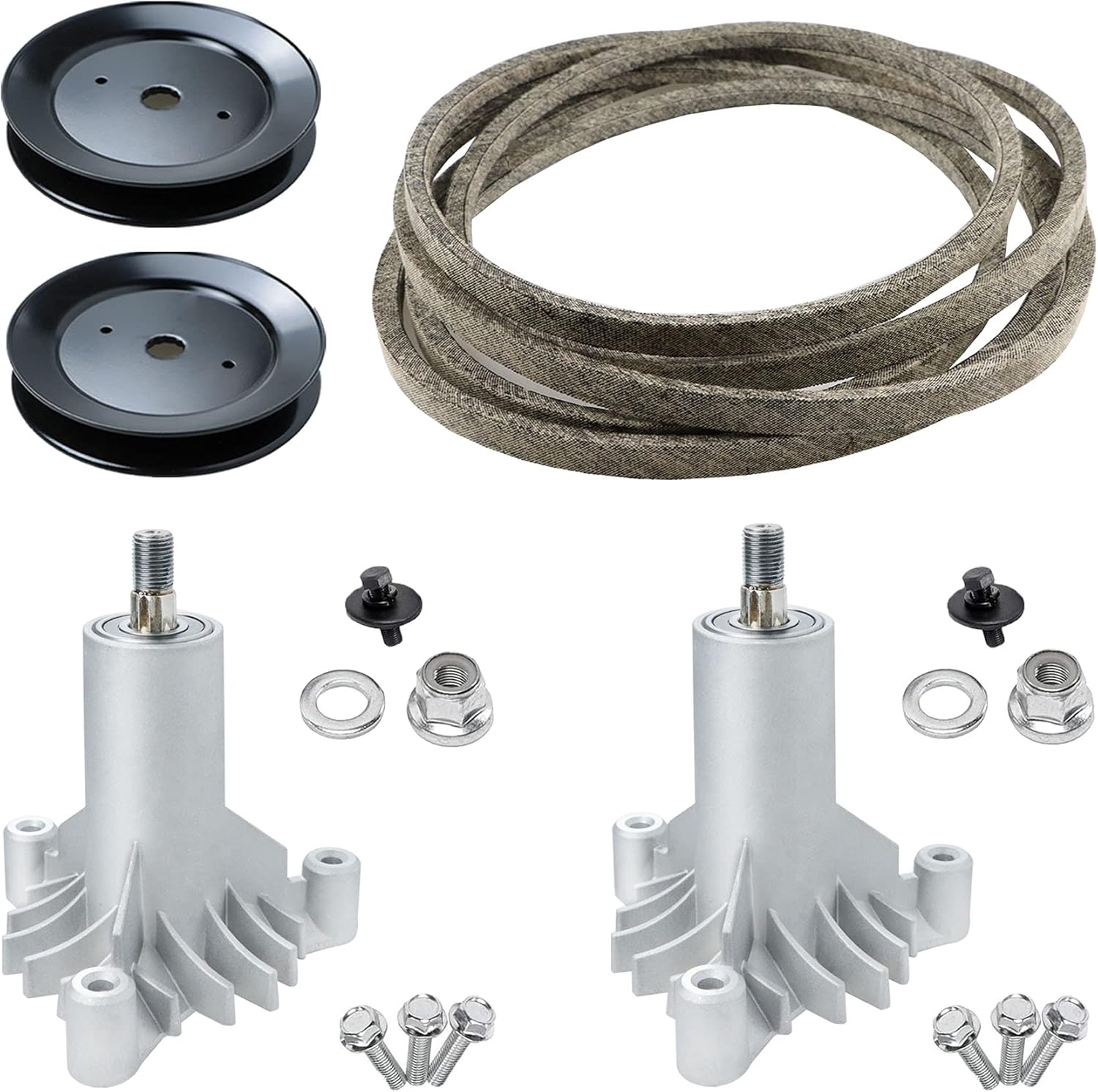 42 Inch Mower Parts 130794 Spindles Deck Rebuild Kit Fits for LT1000 LT2000 YTH1842 DYT4000 AYP Craftsman Poulan Husqvarna with 2 Pulleys 173436, 95" Deck Belt 144959