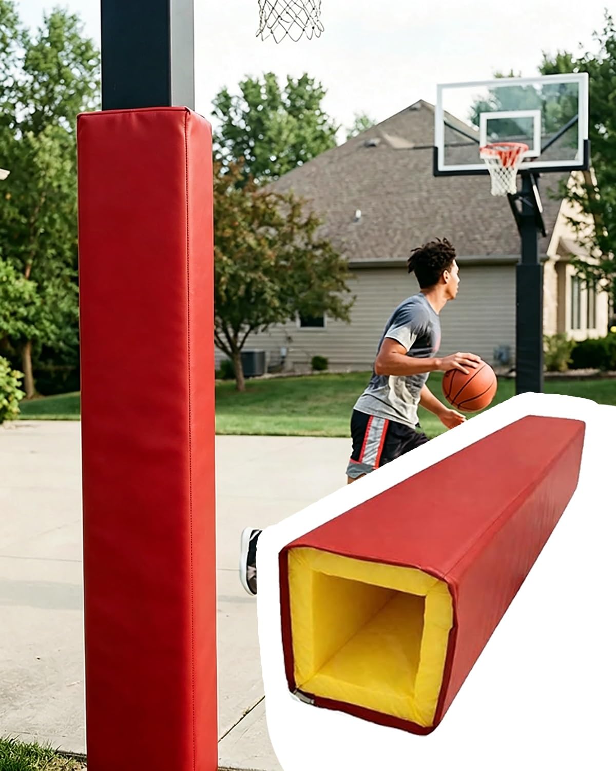 Rembourrage anti-collision colonne garage et manchon poteau basket