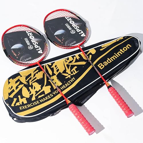 ALP-188 Air 10U G5 - Juego de 2 raquetas de bádminton de fibra de carbono profesional súper ligeras para deportes al aire libre, incluye 1 bolsa de