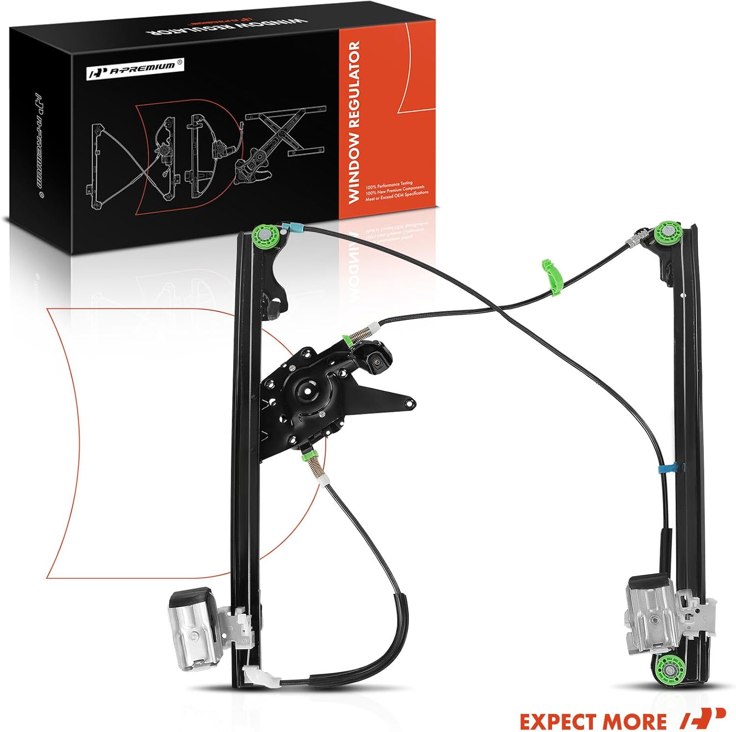 A-Premium Electric Power Window Regulator Without Motor Compatible with Volkswagen Jetta 1993-1999 Golf 1995-1999 Front Left Driver Side