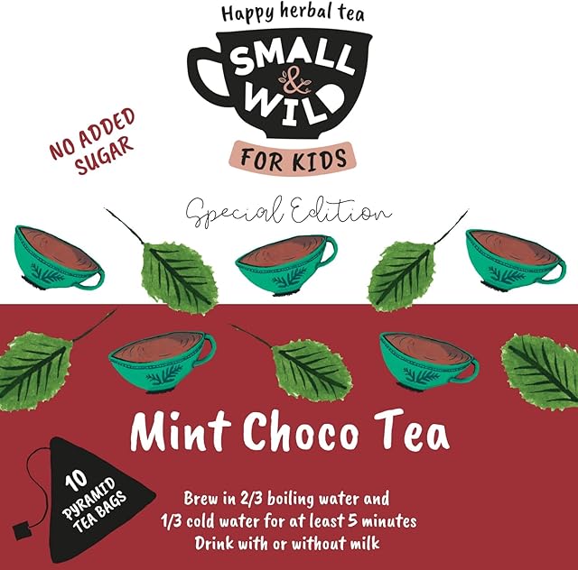 Small & Wild - Special Edition - Caffeine Free Teas - Especially for Kids - 10 Bags per pouch (Mint Choco)