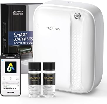 Waterless Essential Oil Diffuser,2 * 50ml Fragrances Included 3000 Sq.Ft Coverage 400 ml Large Capacity Hotel Scent Diffuser,Cold Air Tech, App & Button Control,Scent Diffusers for Home Large Room