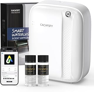 Waterless Essential Oil Diffuser,(Two 50ml Fragrances Included) 2000 Sq.Ft Coverage 400ml Capacity Hotel Scent Diffuser,Cold Air Tech, App & Button Control,Scent Diffusers for Home Large Room (White)