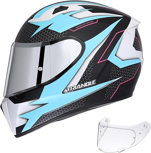 Miniatura 1 de Triangle Casco de doble visera para motocicleta y bicicleta, aprobado por DOT