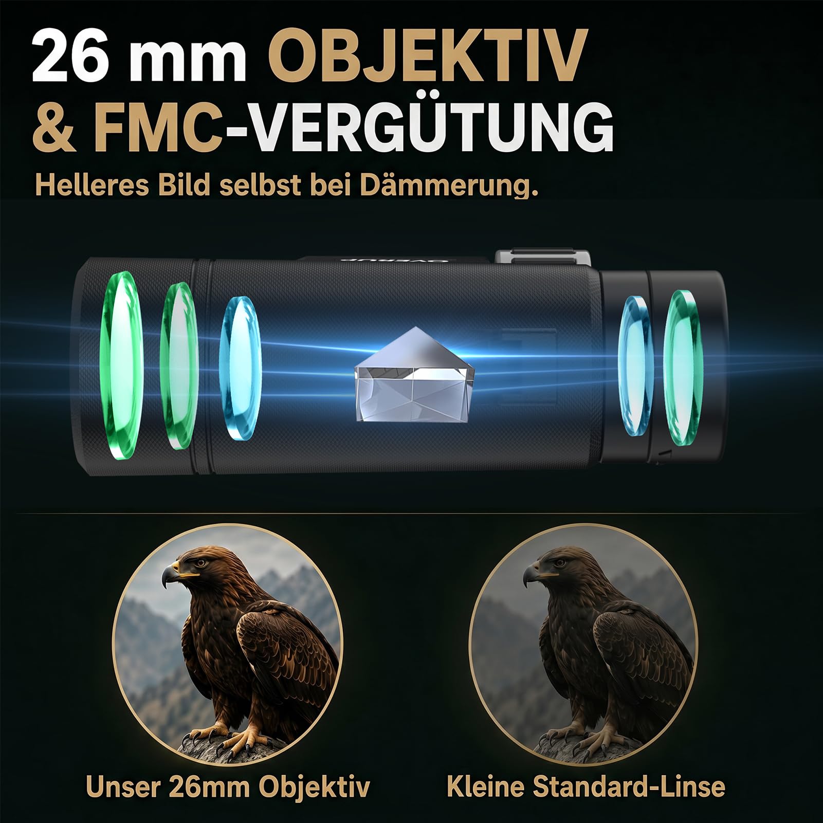 Fernglas Erwachsene 10x26 Kompakt
