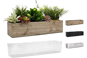 CYS EXCEL: Rustic Indoor Wooden Planter Box for Window Sills