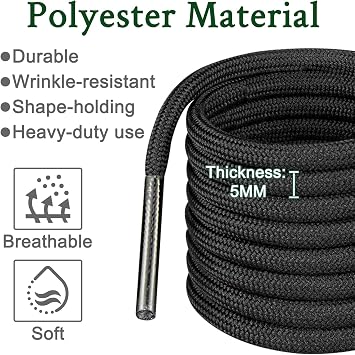 Endoto Round Shoe Laces for Adidas Yeezy 350 Sneaker, 5MM Replacement Shoelaces Strings for Boost Shoes