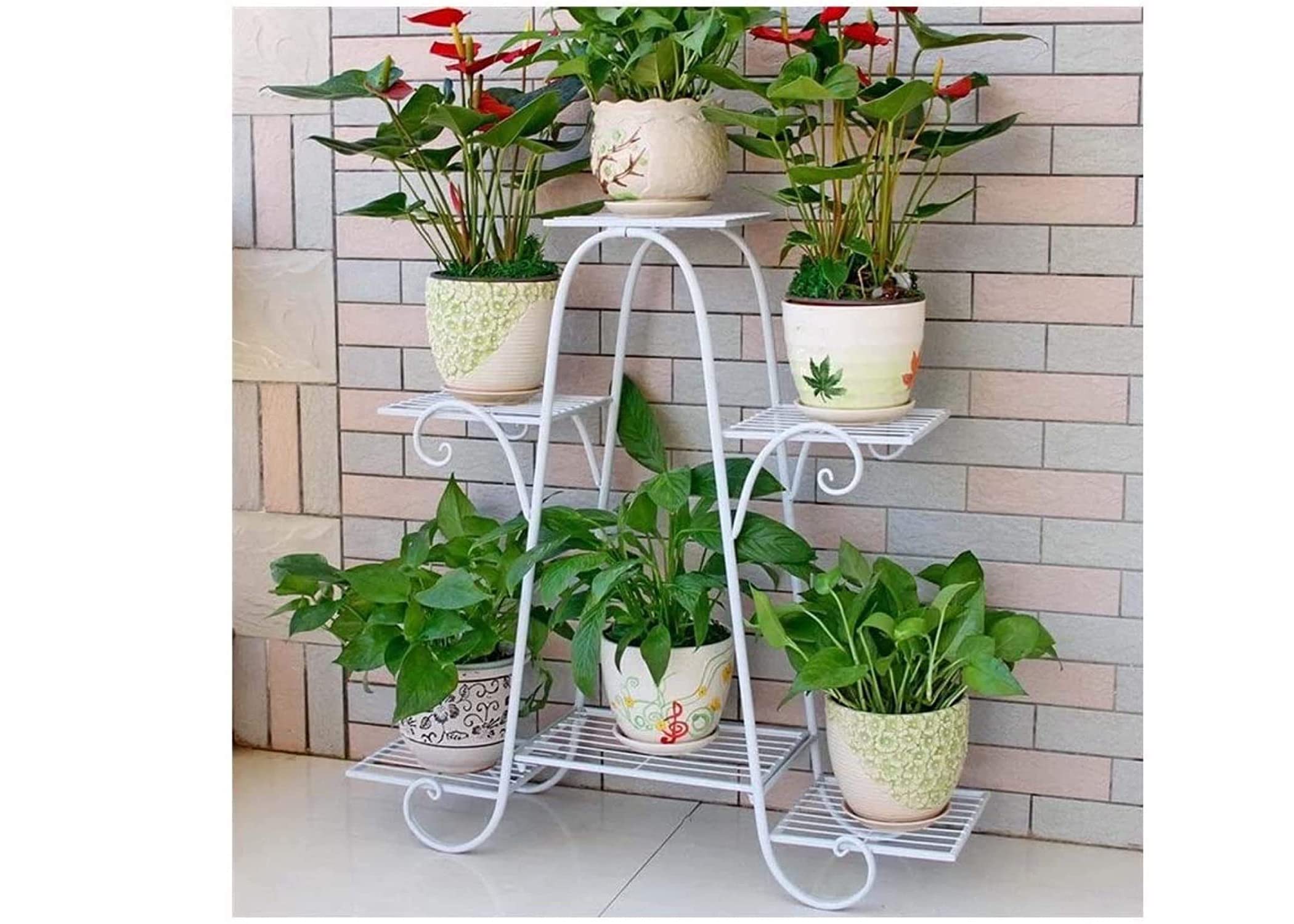 natureCRAFTS Iron Plant Stand for Balcony, Indoor Plants Holder, Pot Stand for Outdoor Plants, Planter Stand for Living Room & Home Decor Item, 1Pc, White, Size H-30 inch, L-28 inch, W-9.5 inch (B0BR18QDQF) Amazon Price History, Amazon Price Tracker