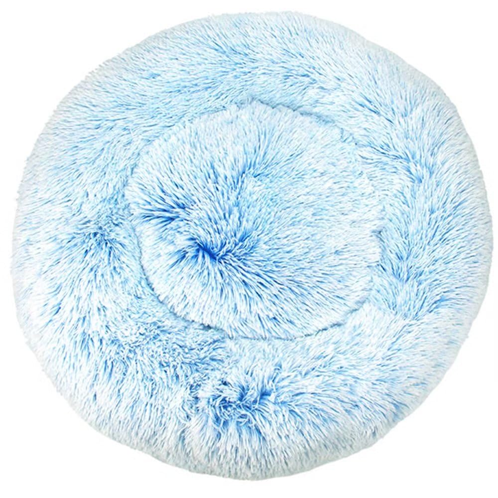 Panier pour chien moelleux 80 cm bleu lavable avec fond antidérapant