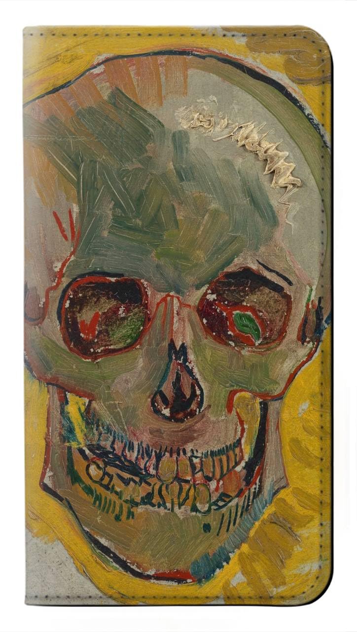 Plus de bris d'écran avec l'étui Van Gogh Skull iPhone 17 Pro Max antichoc en cuir - 5