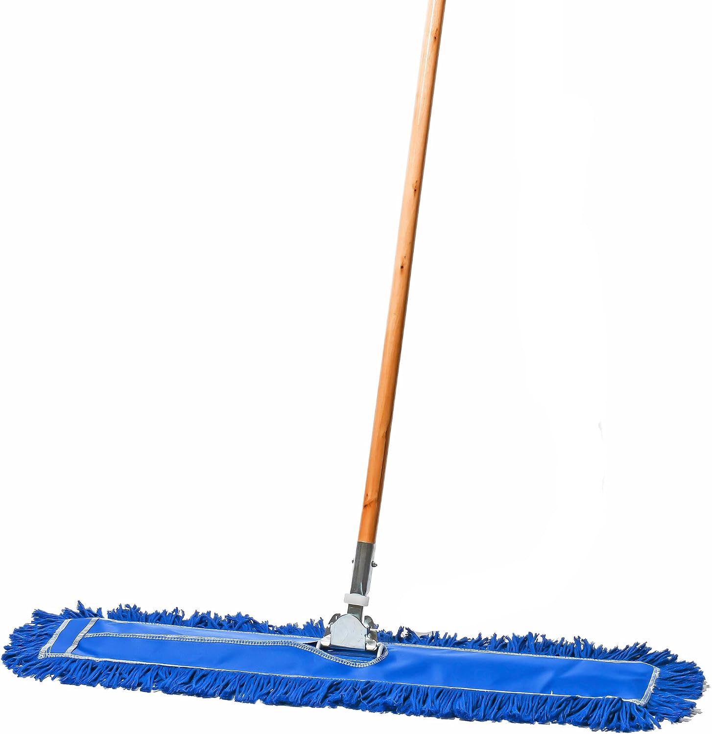 Tidy Tools Commercial Dust Mop & Floor Sweeper, 30 in. Dust Mop for Hardwood Floors, Cotton Reusable Dust Mop Head, Wooden Mop Handle, Industrial Dry Mop for Floor Cleaning & Janitorial Supplies, Blue