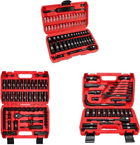 Juego de llaves de vaso LLNDEI 95+63+49 piezas de 12 y 38 y 13 pulgadas Drive Master