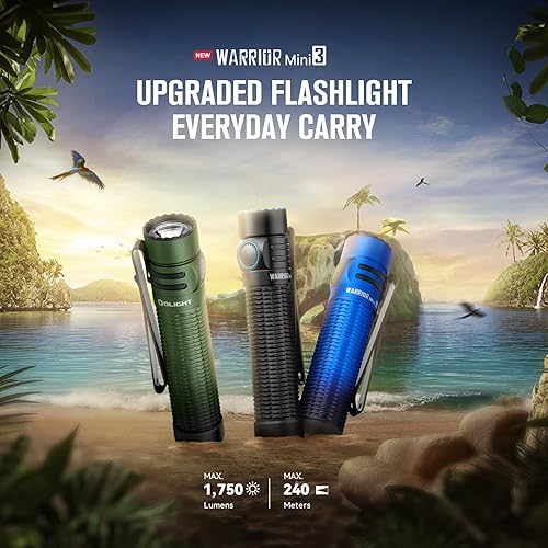 Miniatura 3 de OLIGHT Warrior Mini3 - Linterna táctica recargable de 1750 lúmenes con Seeker 4 mini linterna recargable EDC