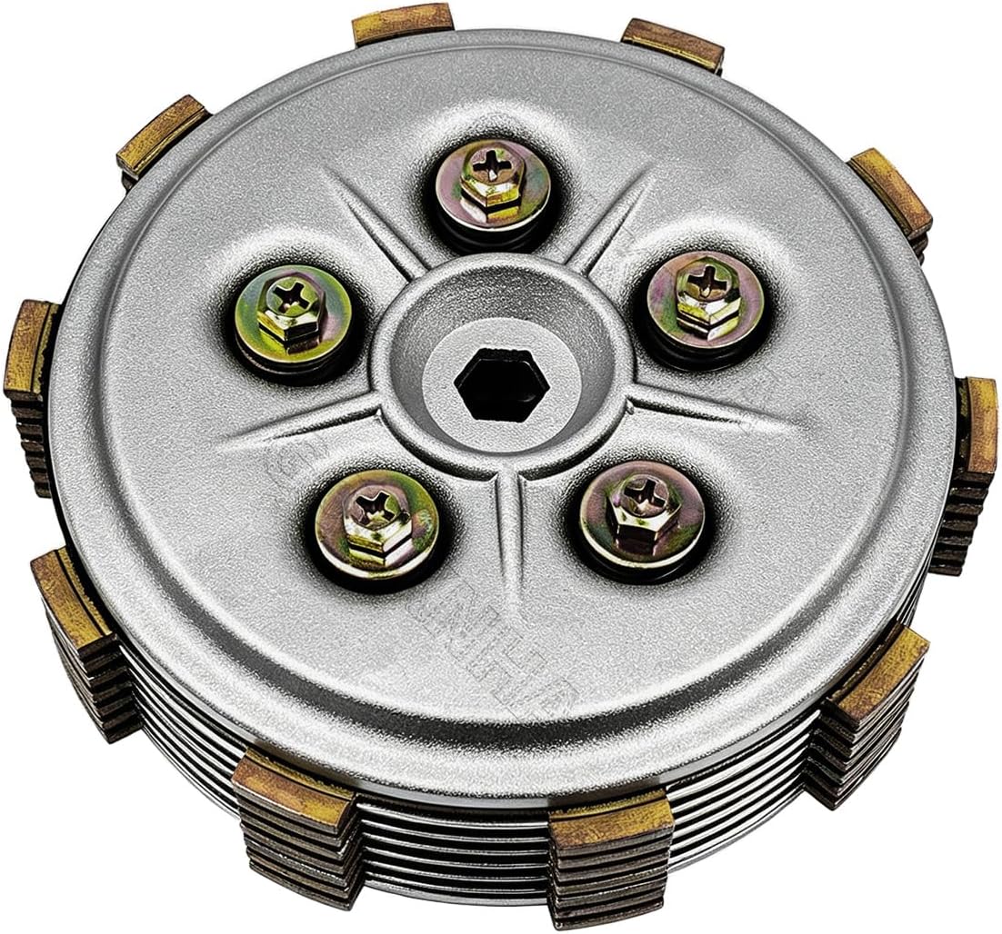 Clutch Kit & Center Inner Hub & Outer Pressure,CNC Billet Clutch Basket with Heavy Duty Complete Gaske for Yamaha Blaster 200 YFS200 1988-2006