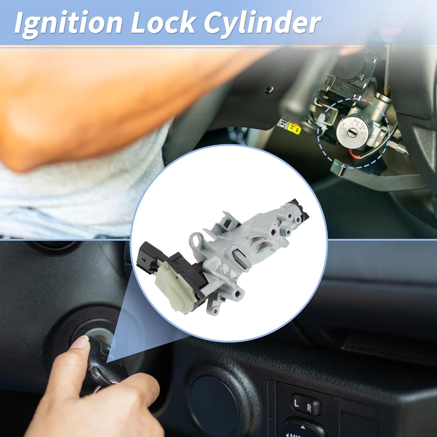 No.68054822AB/5057297AF Ignition Lock Cylinder for Jeep Wrangler 3.8L 3.6L 2007-2017 for Chrysler 200 2011-2014 Ignition Switch Cylinder Barrel Lock