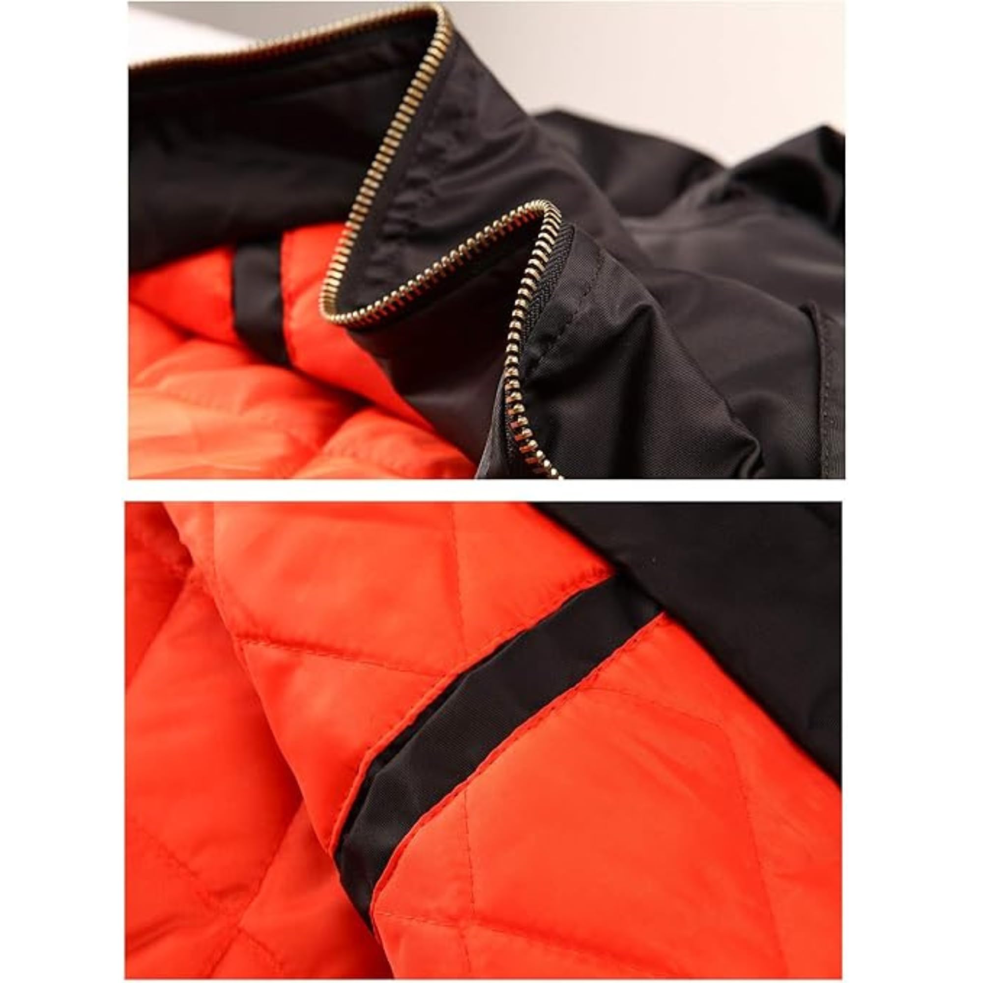 MIA FASHION Men's Bomber Jacket Fashion Lightweight Windbreaker Winter Fall Casual Jackets for Men | Full Zipper Casual Padded Polyester Jacket Black (Size-M) 4