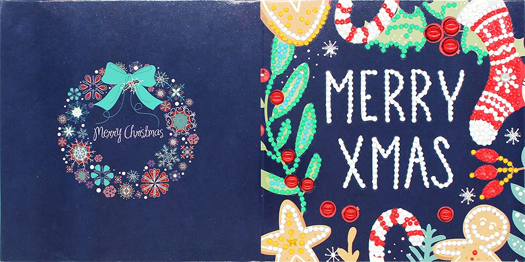 5 Pezzi Biglietti Natalizi 5D Diamond Painting Fai Da Te – Cartoline Con Globo Di Neve E Motivi Invernali, Kit Completo Per Adulti E Bambini