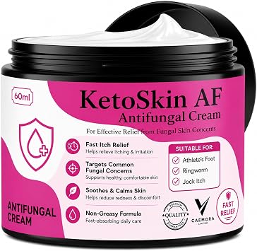 KetoSkin AF Antifungal Cream | For Athlete's Foot, Ringworm & Jock Itch | Fast-Absorbing Non-Greasy Formula | Aloe Vera, Tea Tree Oil & Vitamin E