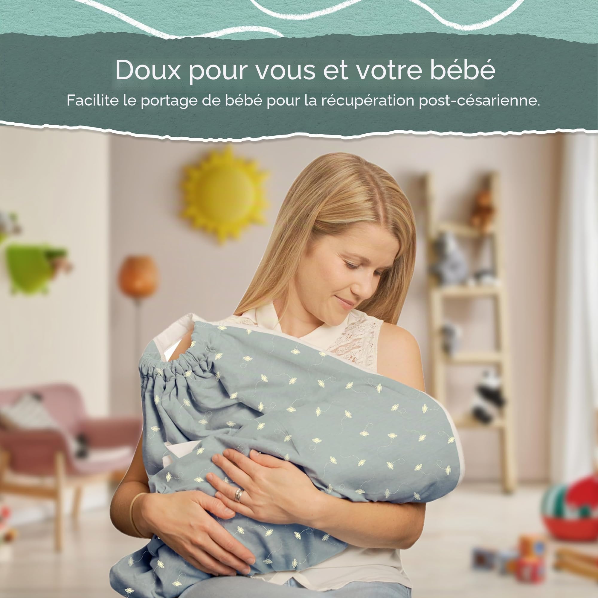 Snugglebundl Bumblebee Couverture avec anses pour bébé 0-6 mois (Organic) (S-1)