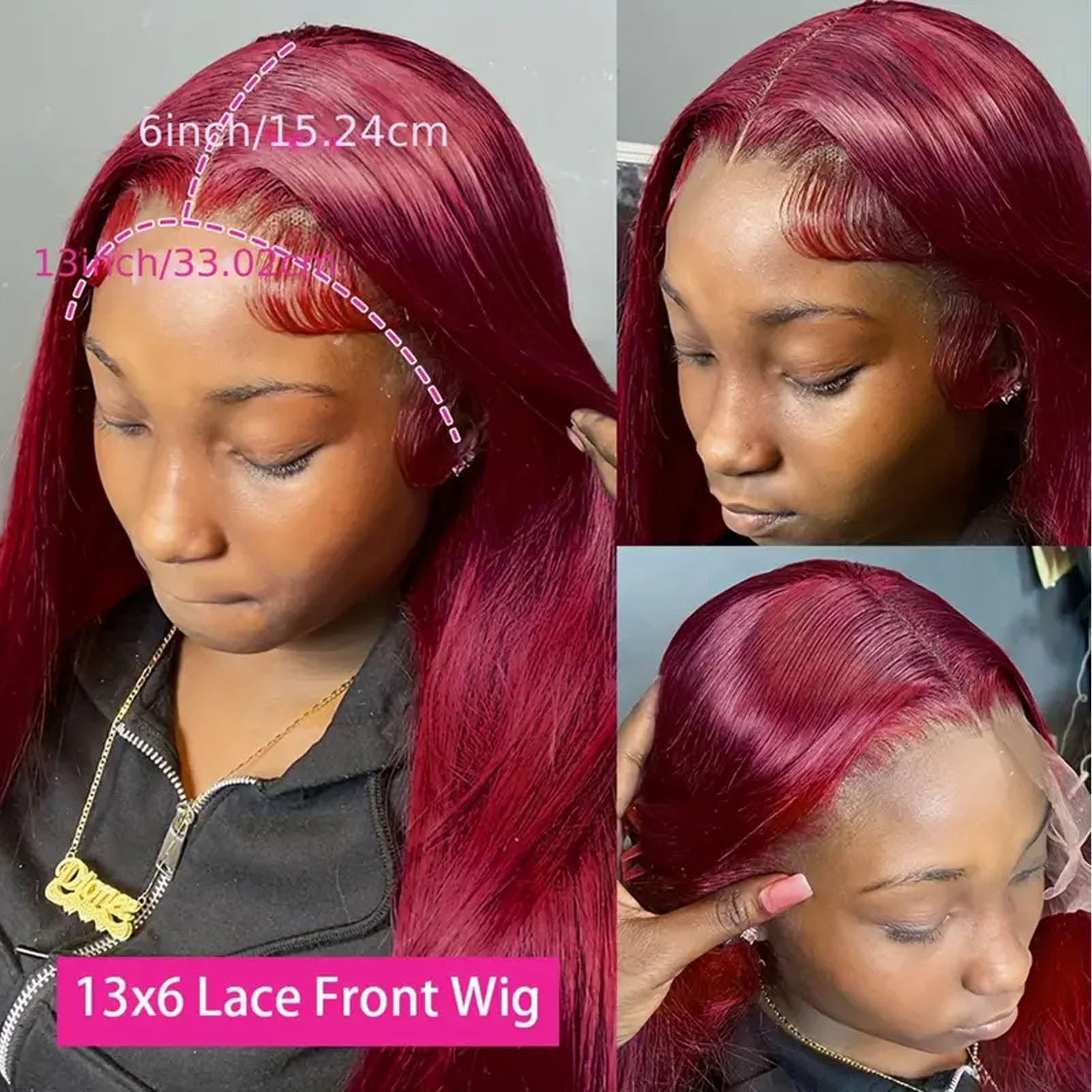 13x6 HD Lace Front Straight Human Hair Wig, 180% Density