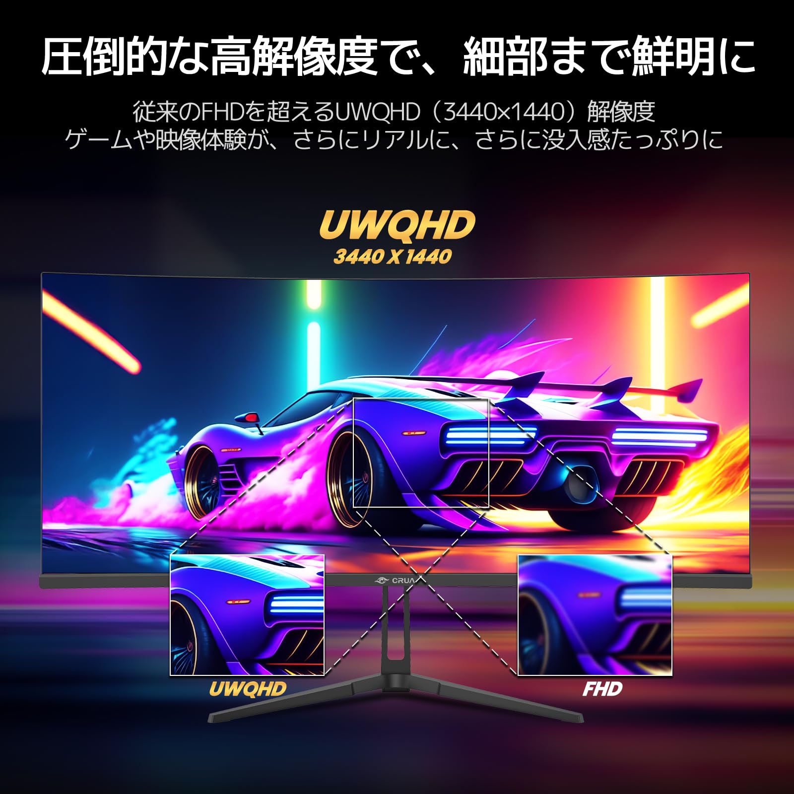 Amazon.co.jp: 【IPSパネル 湾曲モニター】CRUA ゲーミングモニター 34