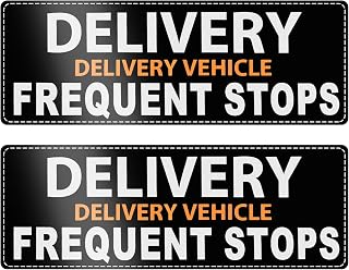 2PCS Delivery Driver Magnet for Car,Reflective Magnetic Delivery Driver Sign as Deliveries Drivers Essentials,Eye-catching Frequent Stops Car Magnet for Bumpers/Doors