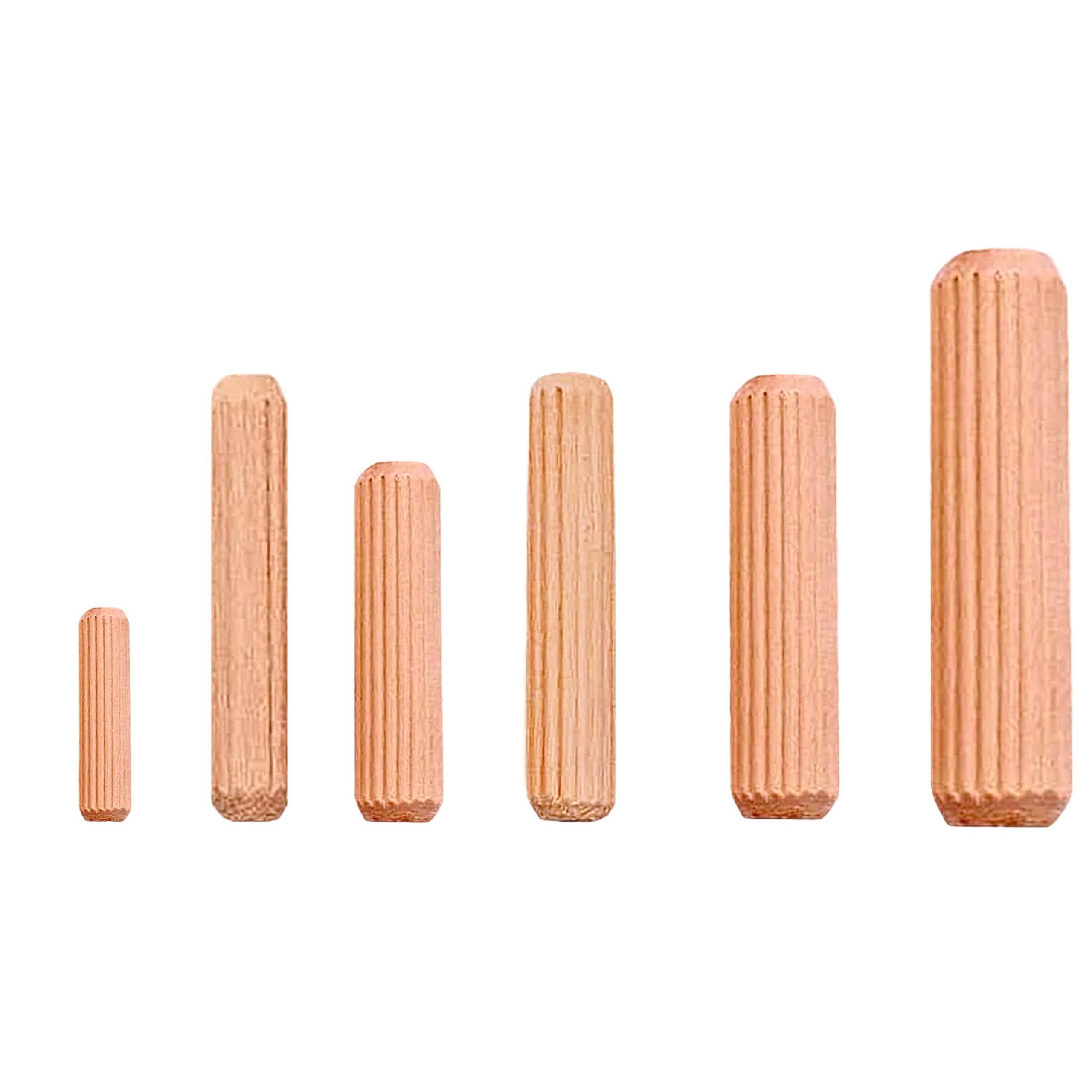 BLOOMAX® Dowel Pins. Furniture Connector Fastener Accessories. Grooved Fluted Dowel. Made of Hardwood. (8 mm X 30 mm, Pack of 500 pcs)