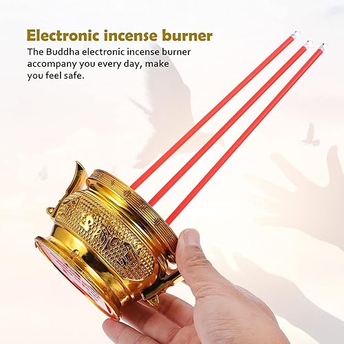 Miniatura 4 de NUOBESTY Lámpara de vela budista LED eléctrica luz decorativa quemador de incienso soporte budista templo budista Buddha suministros candelabros