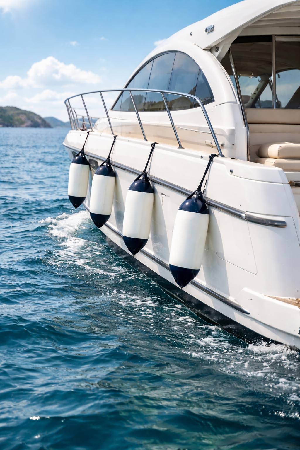 Bootsfender Langfender Heavy Duty – Robuster Stegfender für Motorboot & Yacht inkl. Fenderleine, zuverlässiger Schutz beim Anlegen 15 x 61 cm - Robuste Ausführung