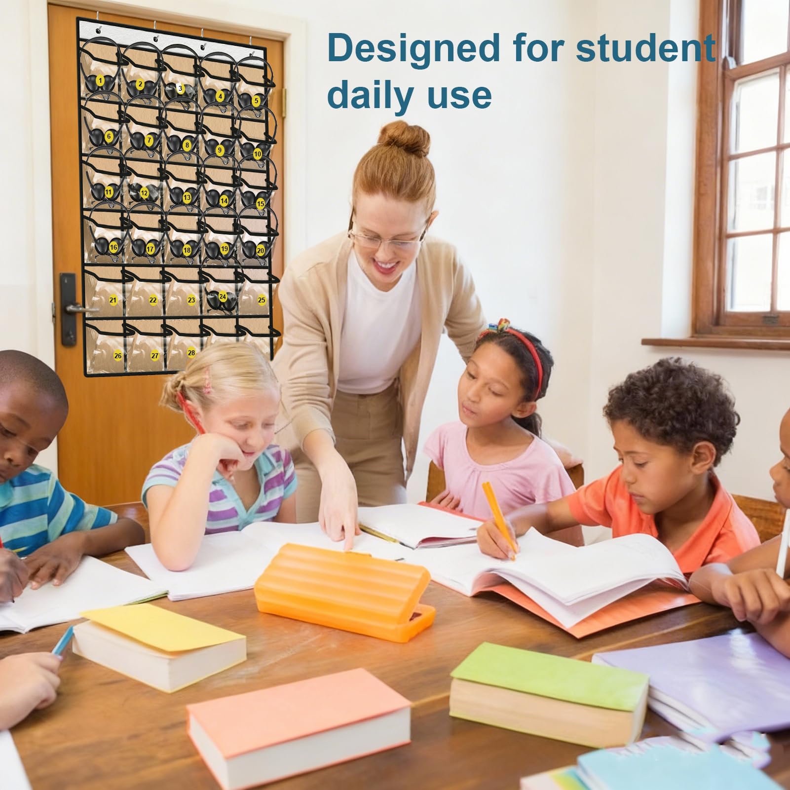 Confezione da 25 cuffie per bambini, studenti, scuola, aula, regolabili, con jack da 3,5 mm, per biblioteca, bambini e adulti (004 cuffie nere)