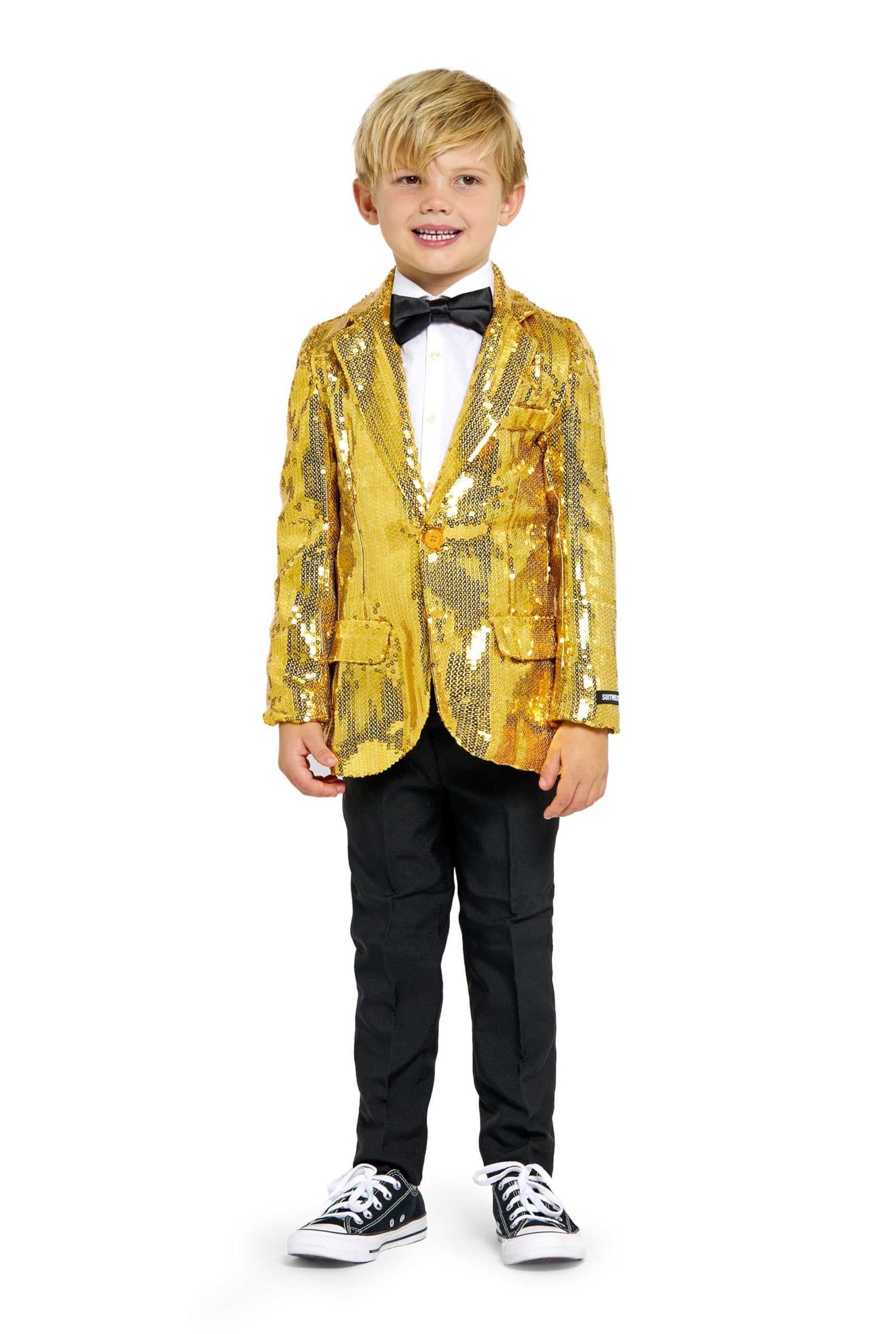 Suitmeister Pailletten-Blazer für Jungen - Glänzende Partyjacke für Kinder - Slim Fit - Blazer für Jungen