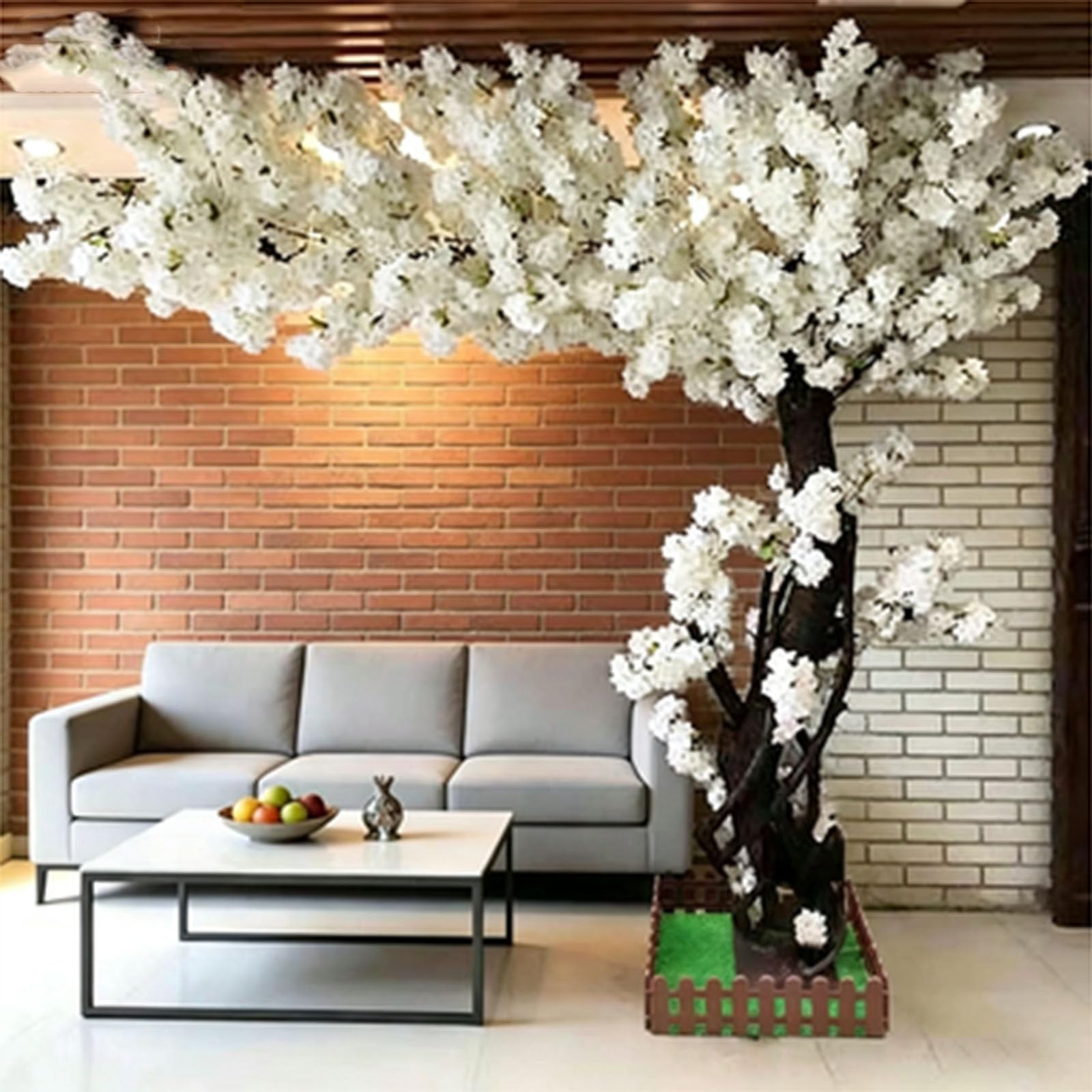 Artificial Cherry Blossom Tree Handmade Light Pink Cherry Tree with Blossom Branches Fake Vines Flowers For Home Wedding Party Garden Christmas Decoration,002,180cm*150cm