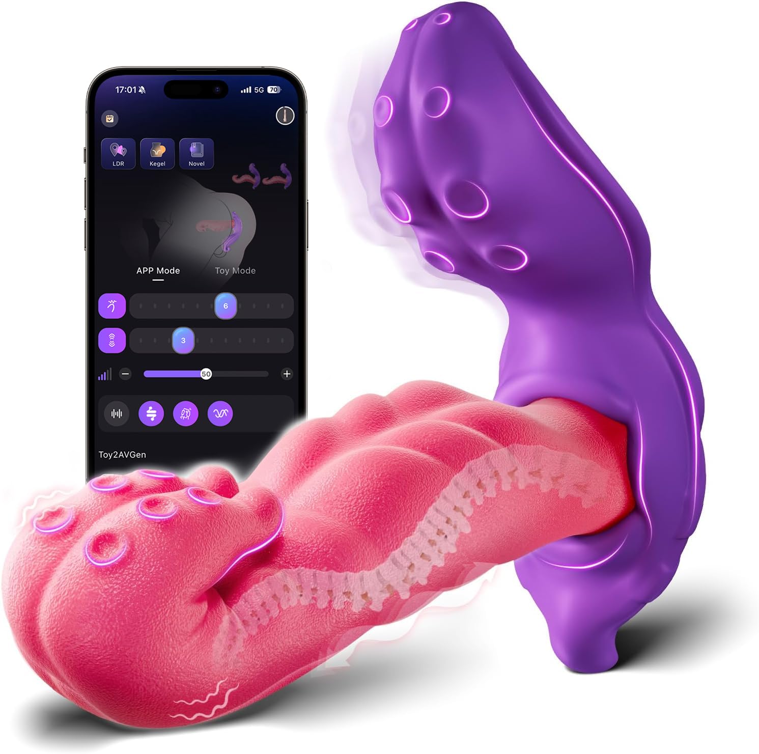 Vibratore per Masturbatore Uomo, Stimolazione Prostatica per Uomini con 5 Funzioni di Urto Peristaltico e 8 Vibrazioni, Plug Anale Dilatatore Donna, Vibratore Anale per Uomini e Coppie Sex Toys