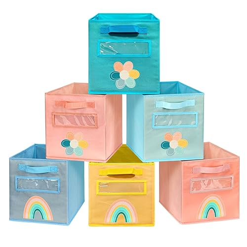 Cube Storage Bins, 6 Pack 11 Inch Fabric Storage Bins