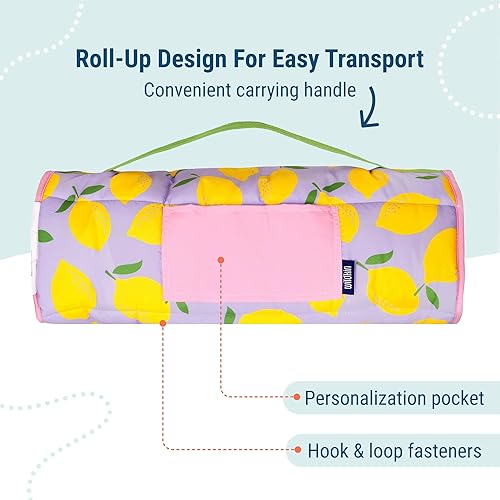 Miniatura 3 de Wildkin Tapete de microfibra para siesta de 43 pulgadas con almohada reutilizable para niños y niñas, ideal para guardería y preescolar, tapete de