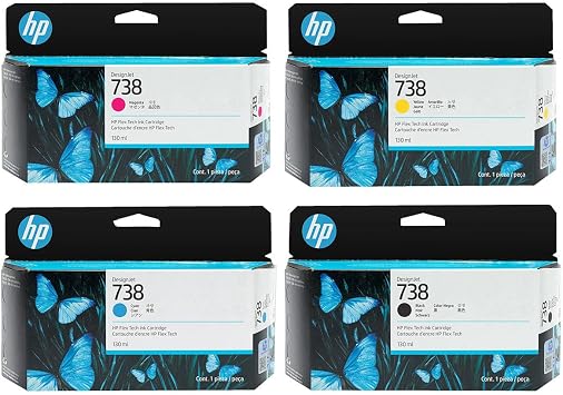 HP 738 130ml Black/Cyan/Magenta/Yellow DesignJet Ink Cartridge for T850, T950 Series Printers