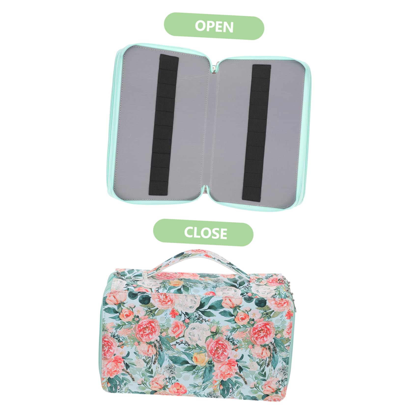 Uonlytech 1pezzi Astuccio Portapenne Manico in Materiale di Design Cerniera Multistrato Borsa per Cancelleria Portatile Astuccio Portamatite Organizzatore di Ufficio
