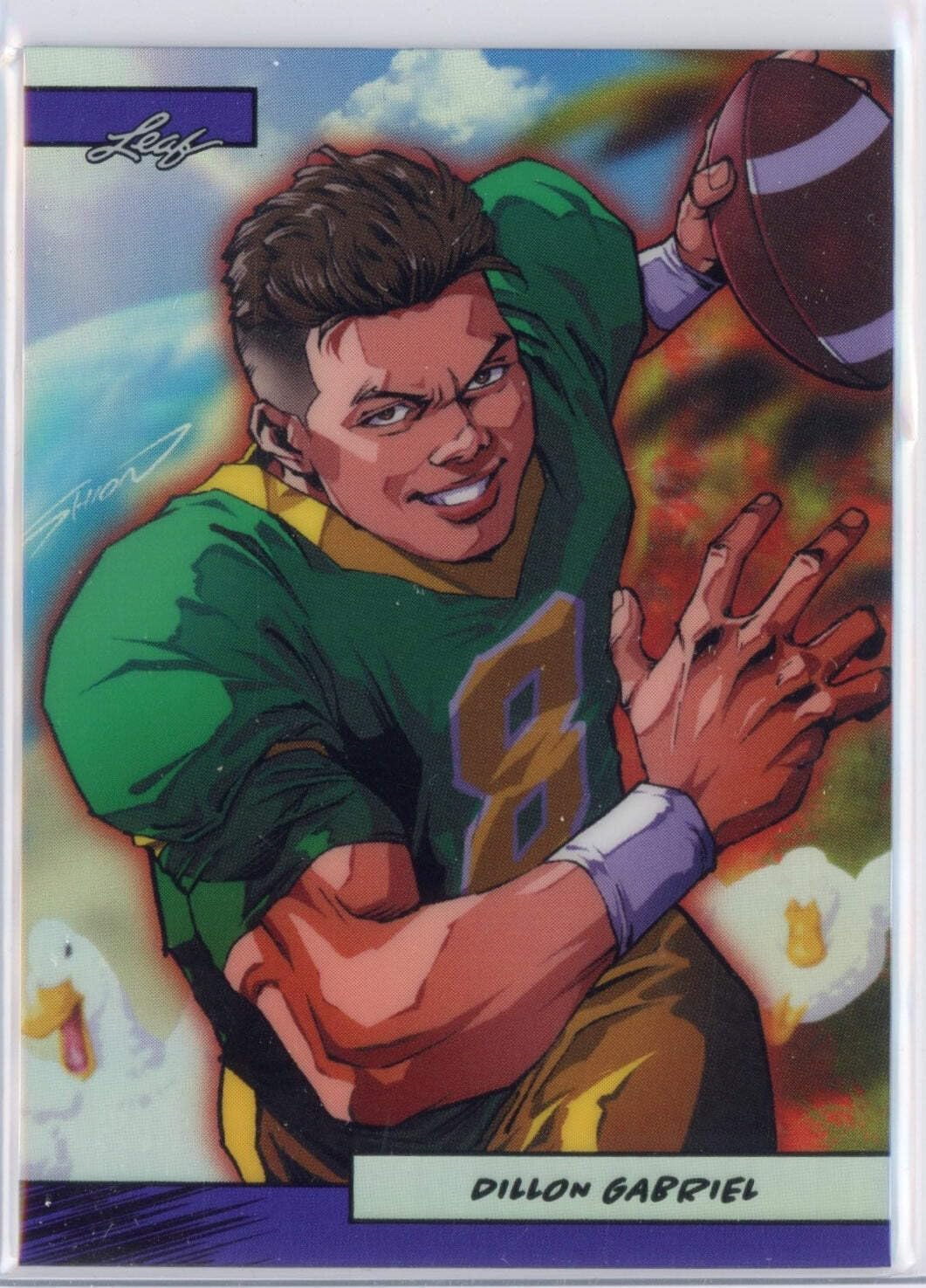 2025 Leaf Web Exclusives Anime Nation Dillion Gabriel #Purple /49 Rookie RC Football Card