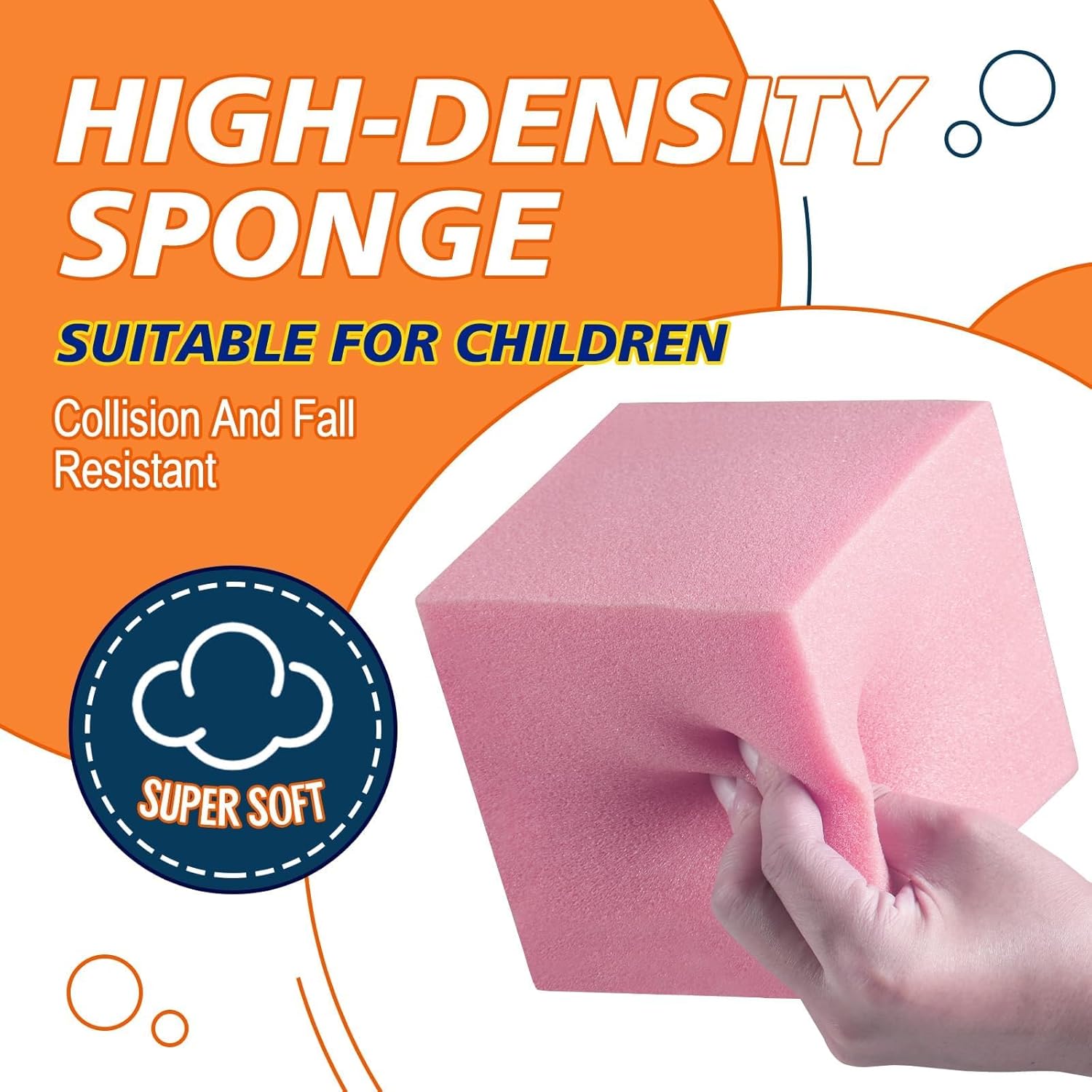 Foam Pit Blocks Foam Padding Sponge Pit Cubes Sponge Blocks for Amusement Park Gymnastics Freerunning and Parkour Courses - 24PCS 5" x 5" x 5" (Pink & Dark Blue)