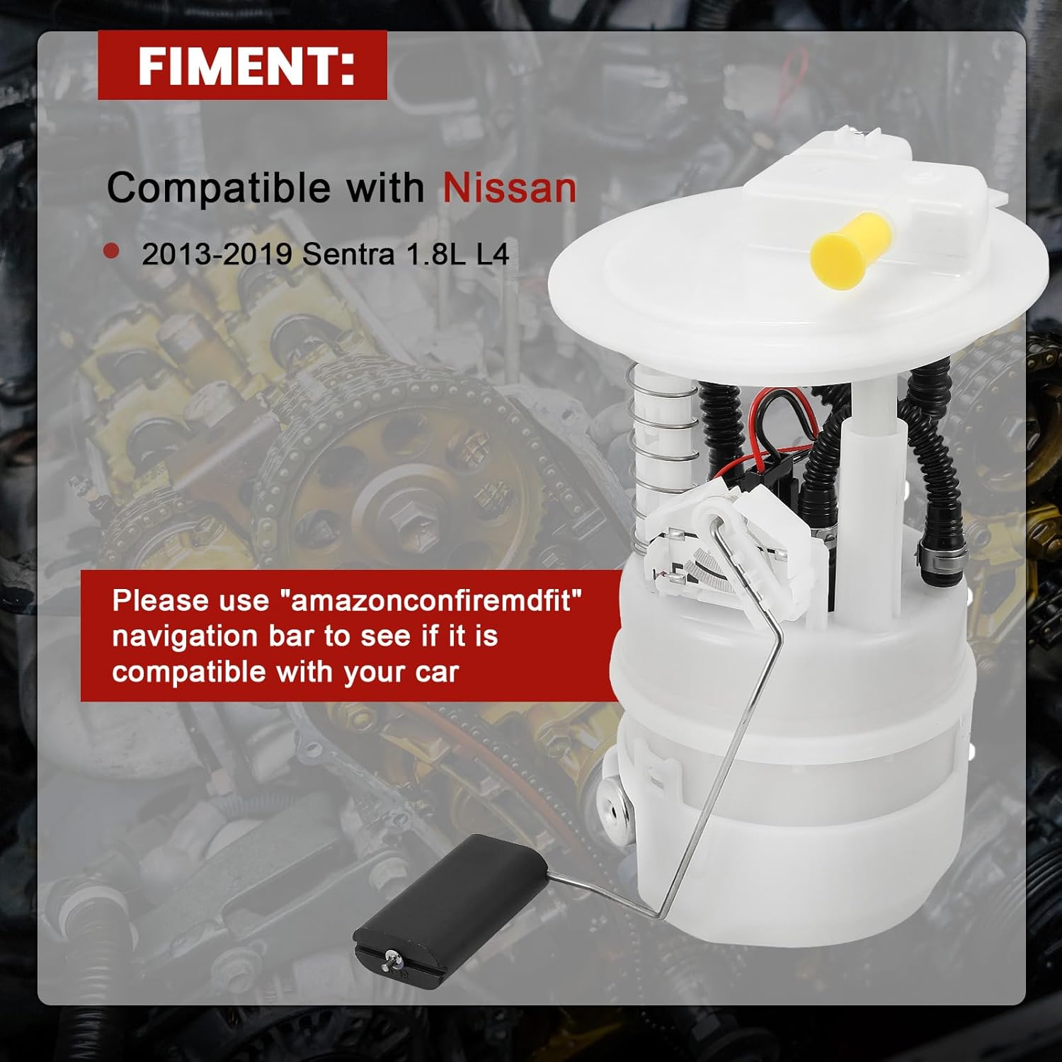 E9213M Electric Fuel Pump Module Assembly Compatible with Nissan Sentra 2013-2019 1.8L L4 Replace# 170403SG0C FG1549 SP4097M