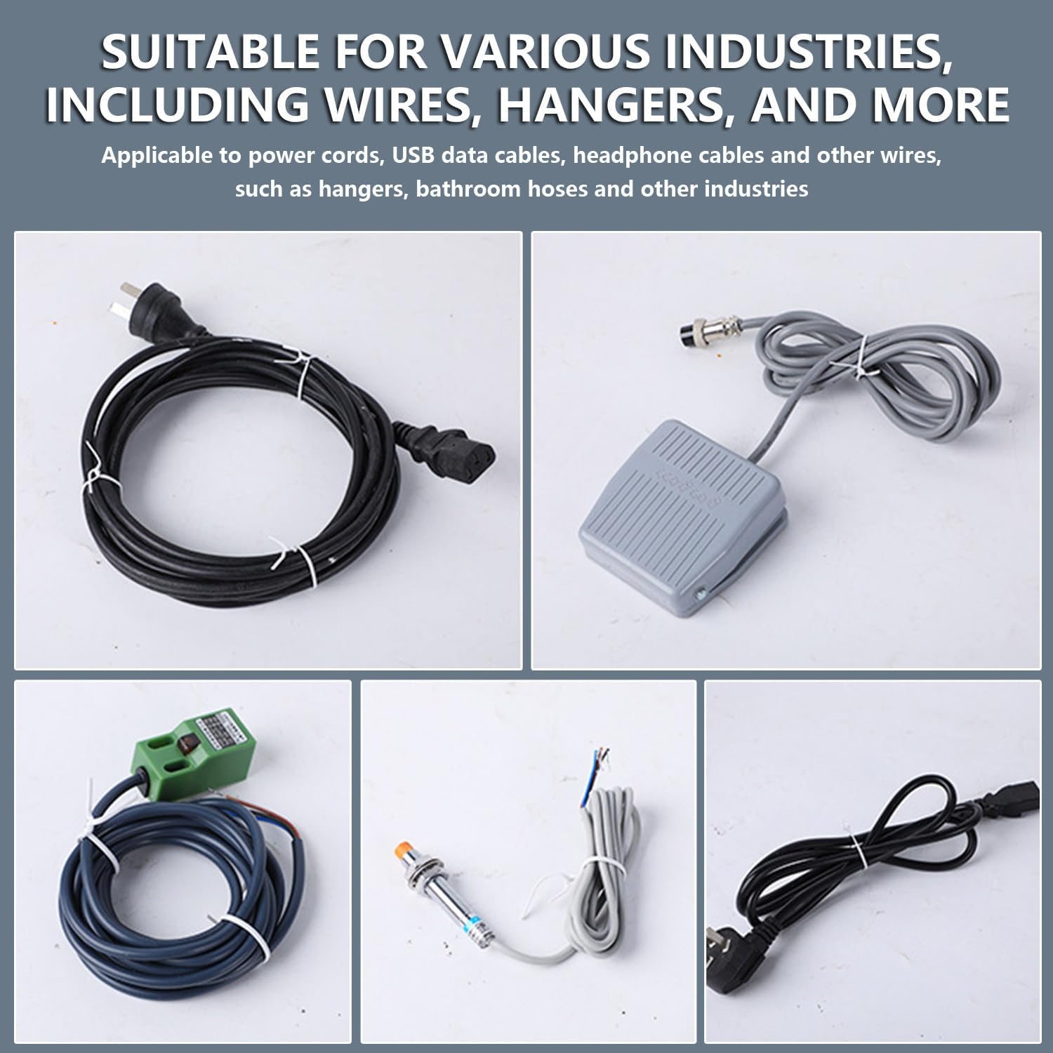 Automatic Cable Tie Machine, 2-in-1 Bundling Tool with LCD Control Panel & Foot Switch, Fast 3-Second Strapping for Power Cords, Bundle Diameter 5-30mm