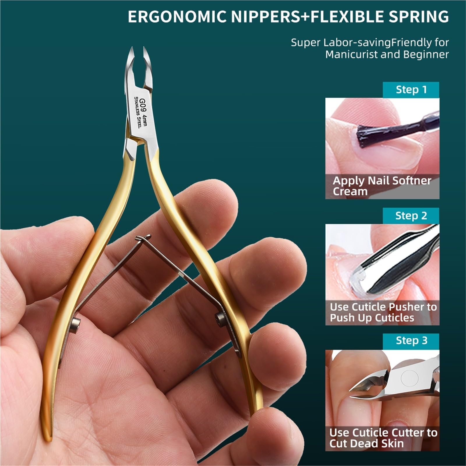 Corta cuticulas Tijeras for piel muerta salón de uñas alicates especiales cortadora de acero inoxidable púa para Manicura