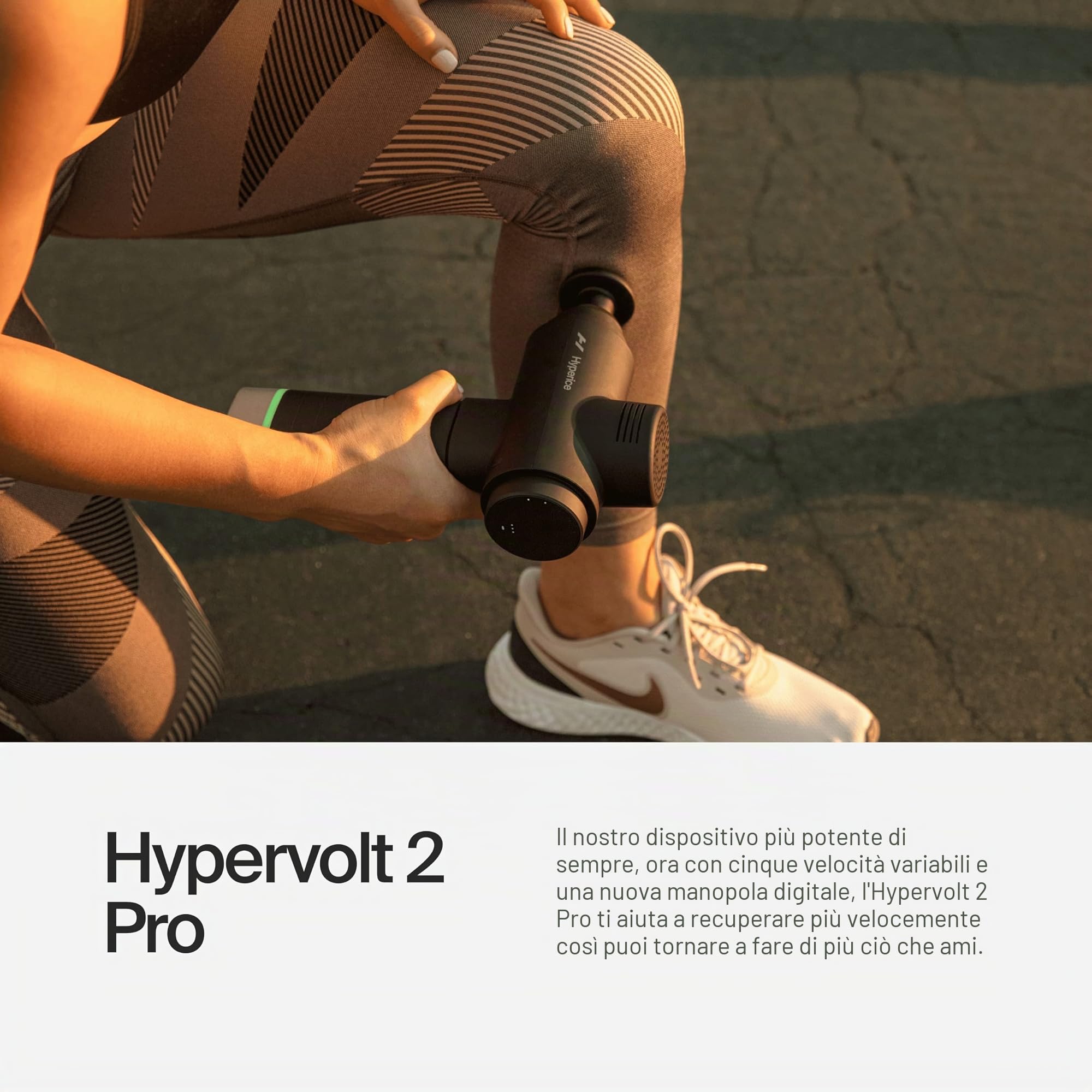 Hypervolt 2 Pro Pistola massaggiante a percussione portatile | Recupero pre e post allenamento | 5 velocità e testine intercambiabili | Dolore, rigidità e circolazione