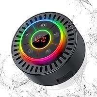 Vista 1 de Altavoz Bluetooth, altavoz de ducha IPX7 impermeable, altavoces Bluetooth inalámbricos con graves intensos, altavoz portátil con luz LED, ventosa