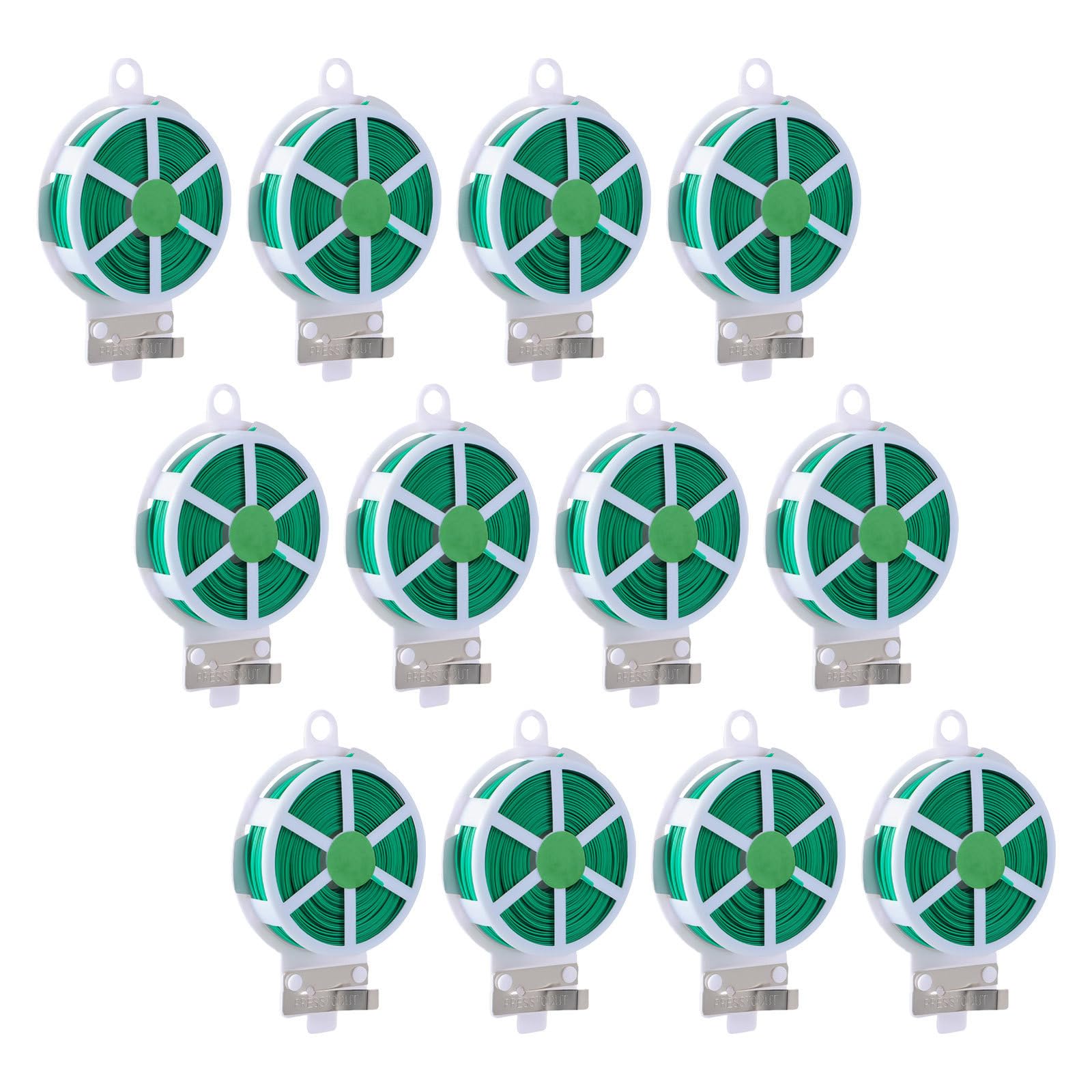 TOYANDONA 12 Pezzi di Legacci da Giardinaggio in Filo di Ferro Rivestito in PE Verde, Filo Flessibile per Piante Rampicanti Taglierina, per Giardinaggio All'aperto e Supporto Piante